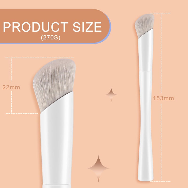KingMas Concealer Brush, Angled Under Eye Makeup Brush Small Precision Face Blending Brush (270) - Image 4